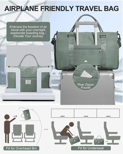 Gym Bag Womens Mens with Shoes Compartment and Wet Pocket Travel Duffel Bags for Women for Plane Sport Gym Tote Bag with Toiletry Bags Waterproof Weekend Overnight Carry on Bag Hospital Holdalls - Colors B