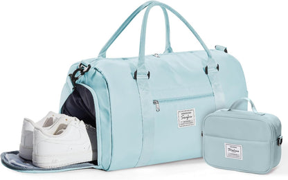 Gym Bag Womens Mens with Shoes Compartment and Wet Pocket Travel Duffel Bags for Women for Plane Sport Gym Tote Bag with Toiletry Bags Waterproof Weekend Overnight Carry on Bag Hospital Holdalls - Colors B
