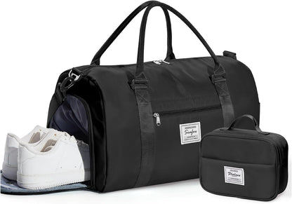 Gym Bag Womens Mens with Shoes Compartment and Wet Pocket Travel Duffel Bags for Women for Plane Sport Gym Tote Bag with Toiletry Bags Waterproof Weekend Overnight Carry on Bag Hospital Holdalls - Colors B