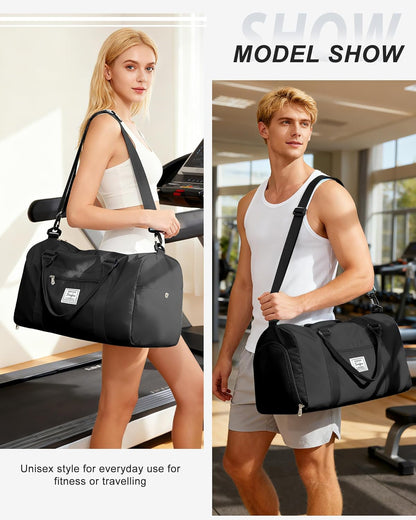 Gym Bag Womens Mens with Shoes Compartment and Wet Pocket Travel Duffel Bags for Women for Plane Sport Gym Tote Bag with Toiletry Bags Waterproof Weekend Overnight Carry on Bag Hospital Holdalls - Colors B
