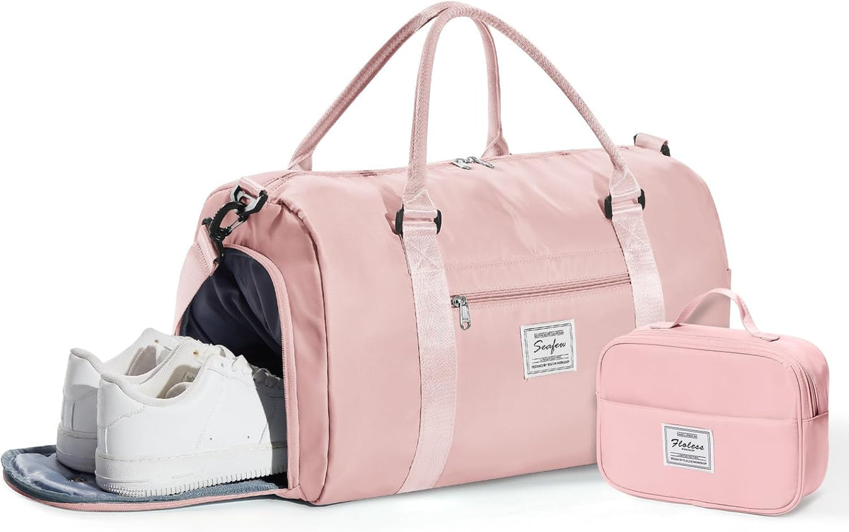 Gym Bag Womens Mens with Shoes Compartment and Wet Pocket Travel Duffel Bags for Women for Plane Sport Gym Tote Bag with Toiletry Bags Waterproof Weekend Overnight Carry on Bag Hospital Holdalls - Colors B