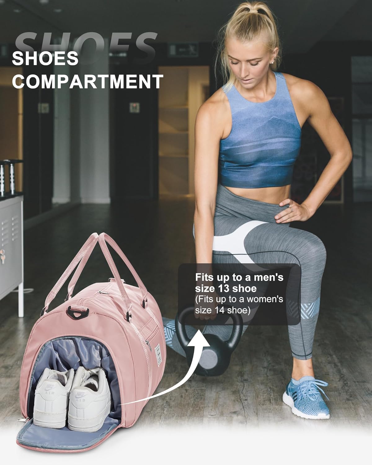 Gym Bag Womens Mens with Shoes Compartment and Wet Pocket Travel Duffel Bags for Women for Plane Sport Gym Tote Bag with Toiletry Bags Waterproof Weekend Overnight Carry on Bag Hospital Holdalls - Colors B