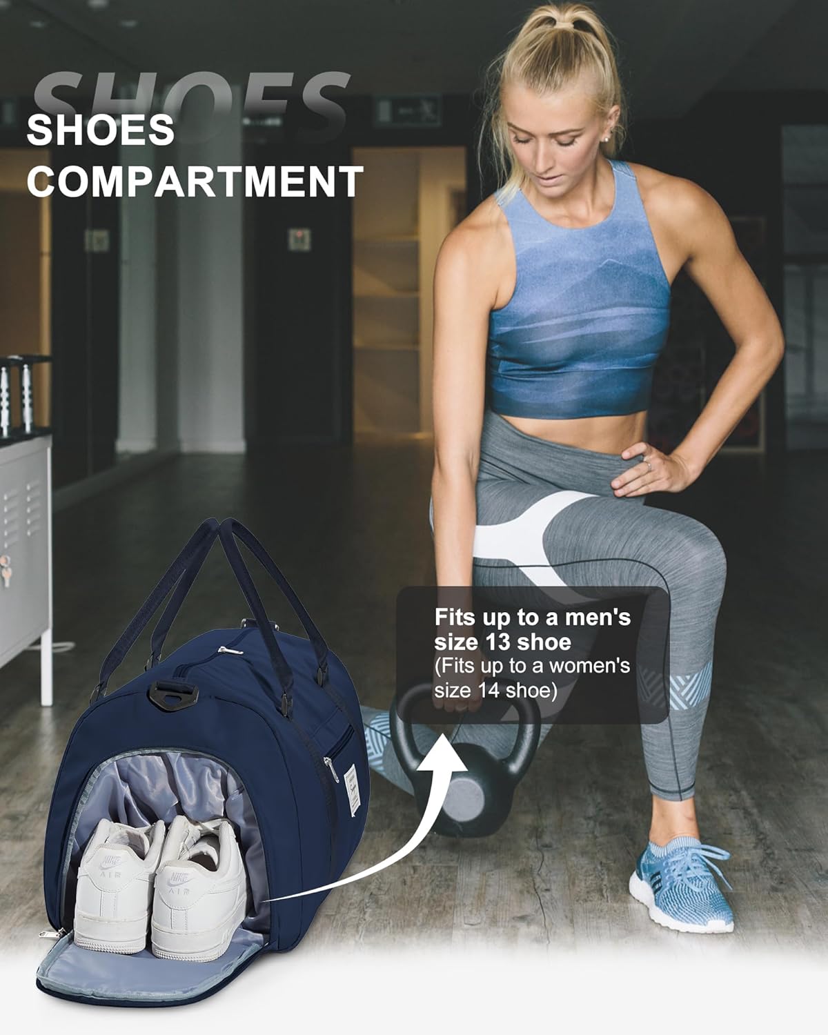Gym Bag Womens Mens with Shoes Compartment and Wet Pocket Travel Duffel Bags for Women for Plane Sport Gym Tote Bag with Toiletry Bags Waterproof Weekend Overnight Carry on Bag Hospital Holdalls - Colors B