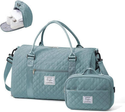 Gym Bag Womens Mens with Shoes Compartment and Wet Pocket Travel Duffel Bags for Women for Plane Sport Gym Tote Bag with Toiletry Bags Waterproof Weekend Overnight Carry on Bag Hospital Holdalls - Colors B