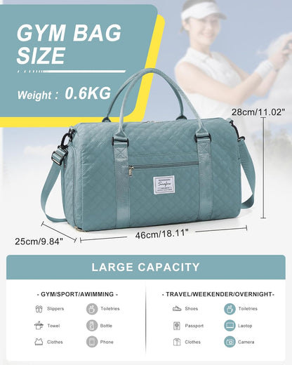 Gym Bag Womens Mens with Shoes Compartment and Wet Pocket Travel Duffel Bags for Women for Plane Sport Gym Tote Bag with Toiletry Bags Waterproof Weekend Overnight Carry on Bag Hospital Holdalls - Colors B