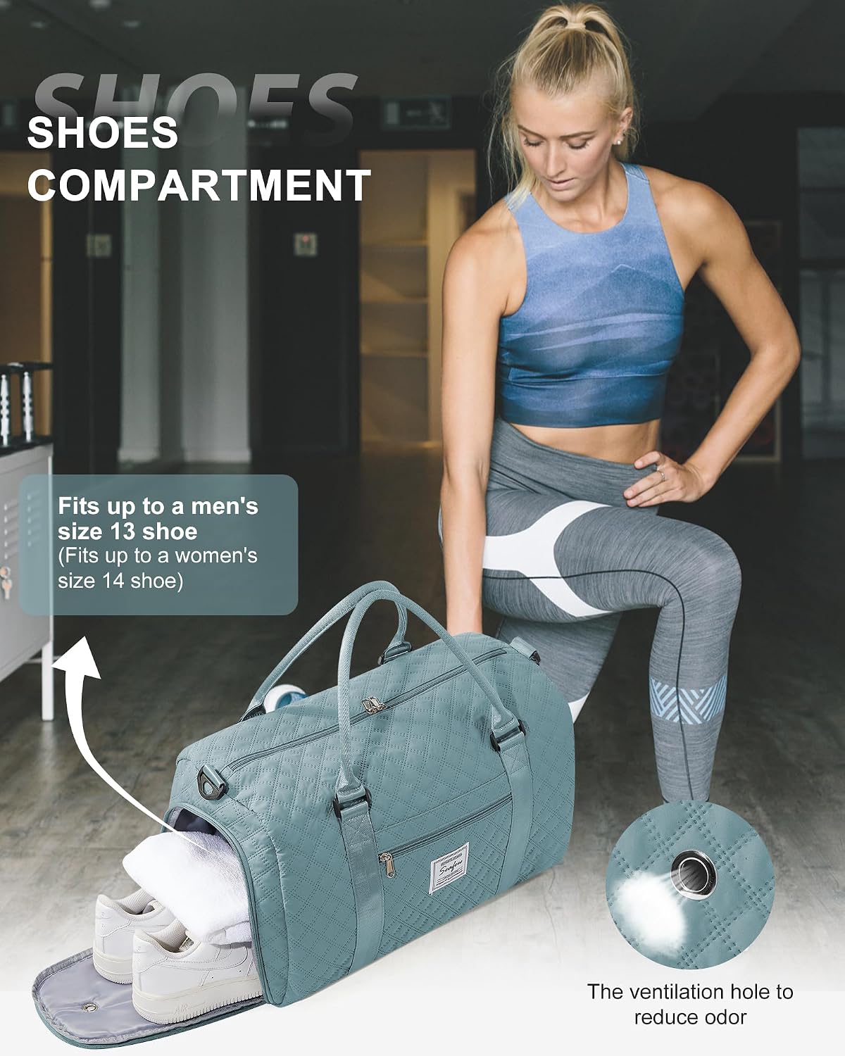 Gym Bag Womens Mens with Shoes Compartment and Wet Pocket Travel Duffel Bags for Women for Plane Sport Gym Tote Bag with Toiletry Bags Waterproof Weekend Overnight Carry on Bag Hospital Holdalls - Colors B