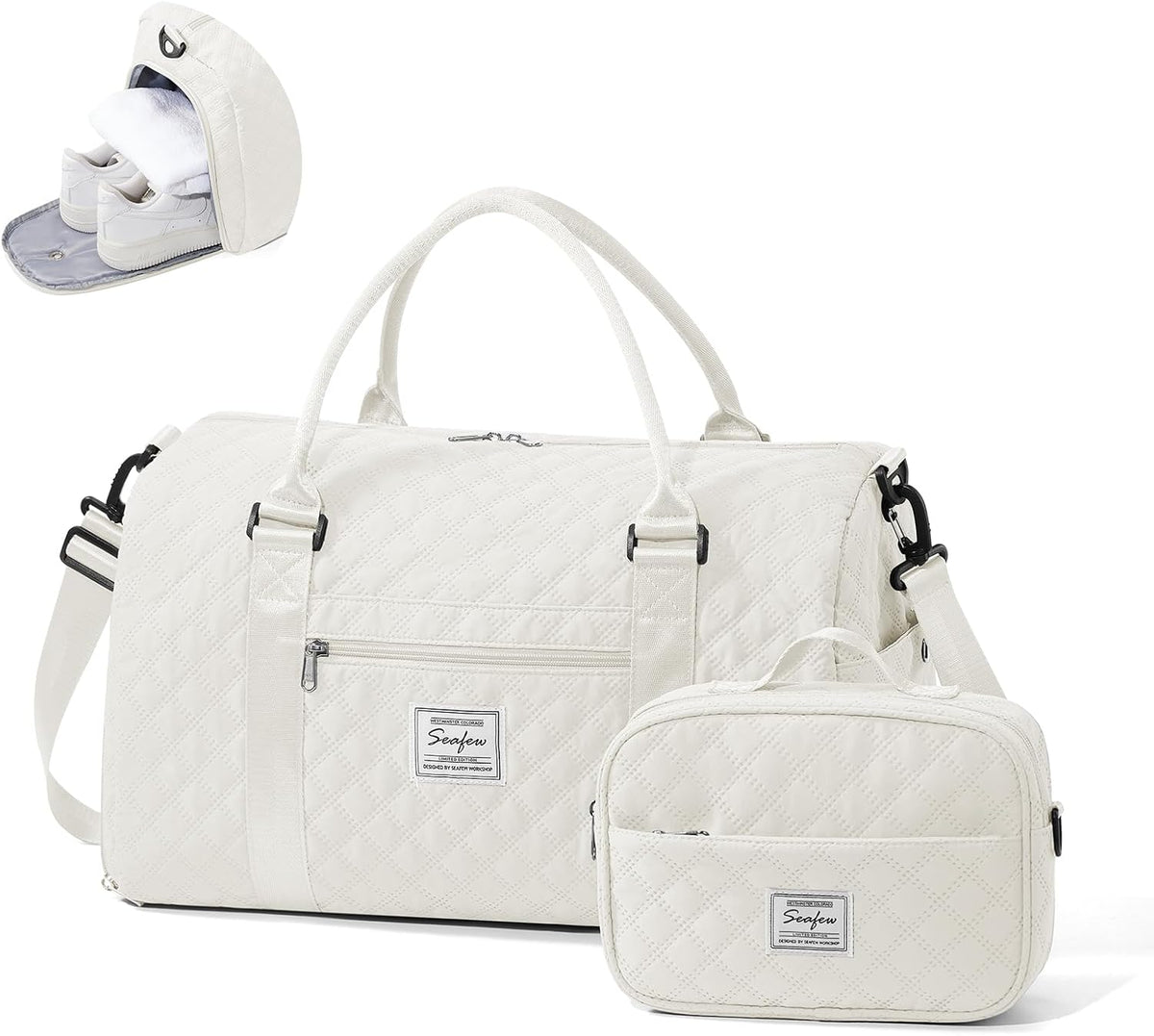 Gym Bag Womens Mens with Shoes Compartment and Wet Pocket Travel Duffel Bags for Women for Plane Sport Gym Tote Bag with Toiletry Bags Waterproof Weekend Overnight Carry on Bag Hospital Holdalls - Colors B