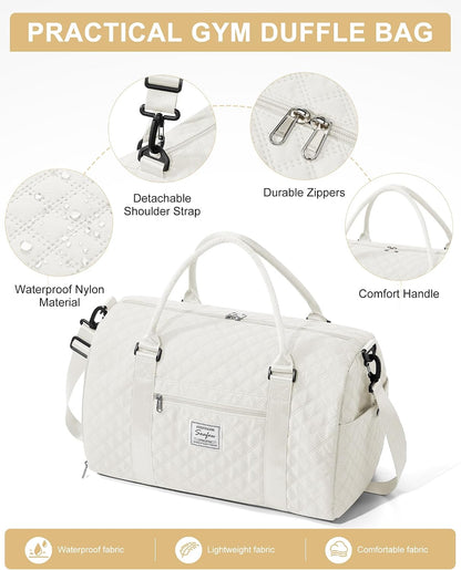 Gym Bag Womens Mens with Shoes Compartment and Wet Pocket Travel Duffel Bags for Women for Plane Sport Gym Tote Bag with Toiletry Bags Waterproof Weekend Overnight Carry on Bag Hospital Holdalls - Colors B