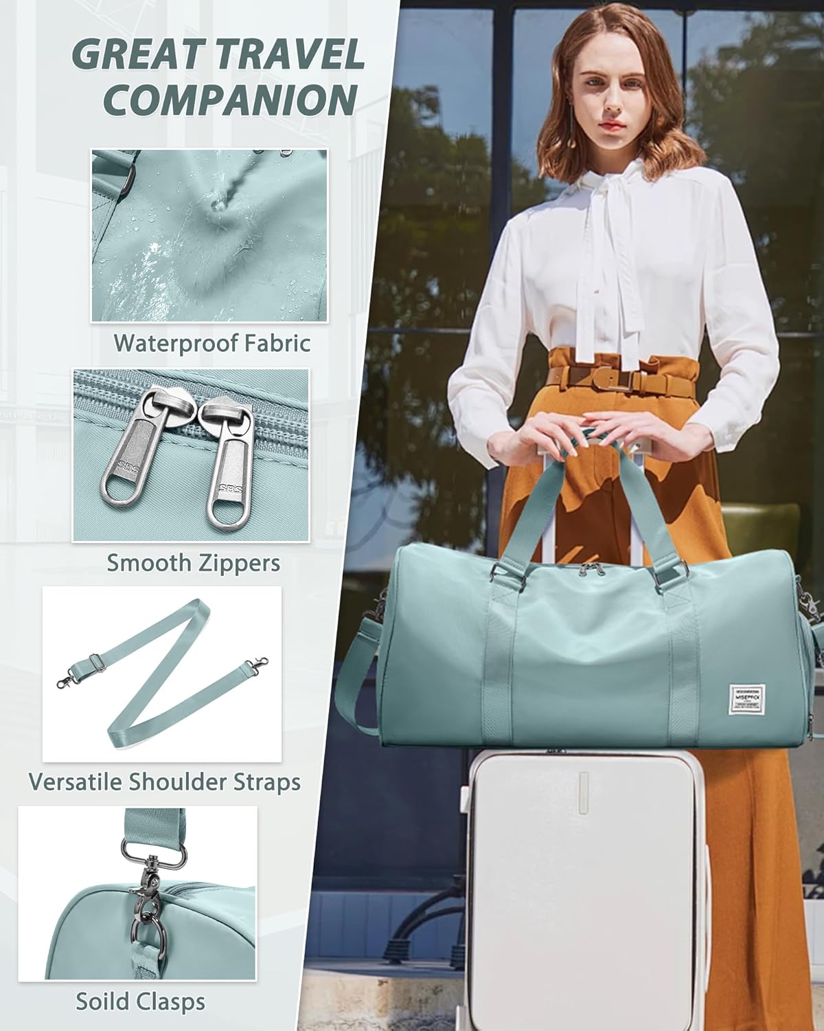 Gym Bag Womens Mens with Shoes Compartment and Wet Pocket Travel Duffel Bags for Women for Plane Sport Gym Tote Bag with Toiletry Bags Waterproof Weekend Overnight Carry on Bag Hospital Holdalls - Colors B