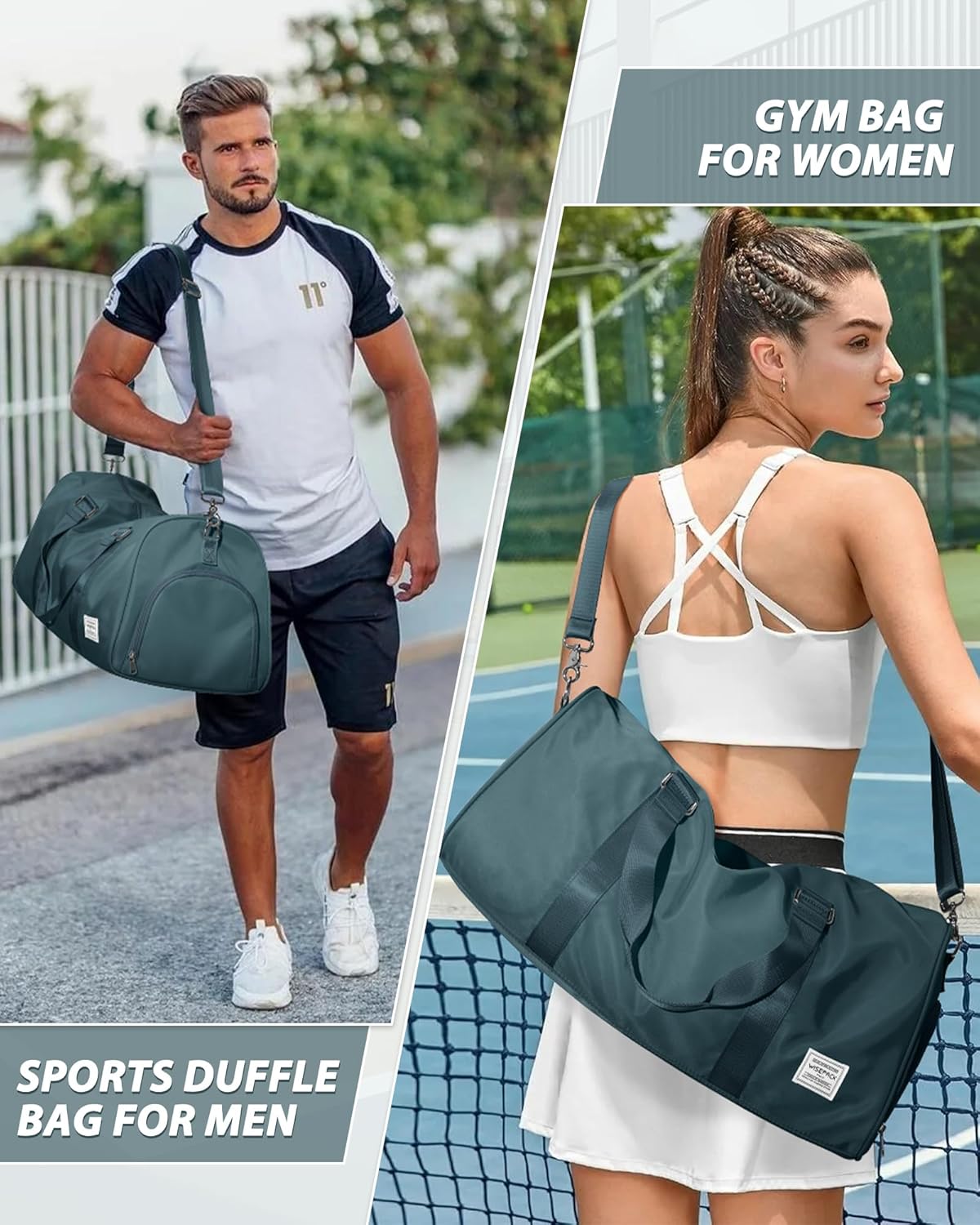 Gym Bag Womens Mens with Shoes Compartment and Wet Pocket Travel Duffel Bags for Women for Plane Sport Gym Tote Bag with Toiletry Bags Waterproof Weekend Overnight Carry on Bag Hospital Holdalls - Colors B