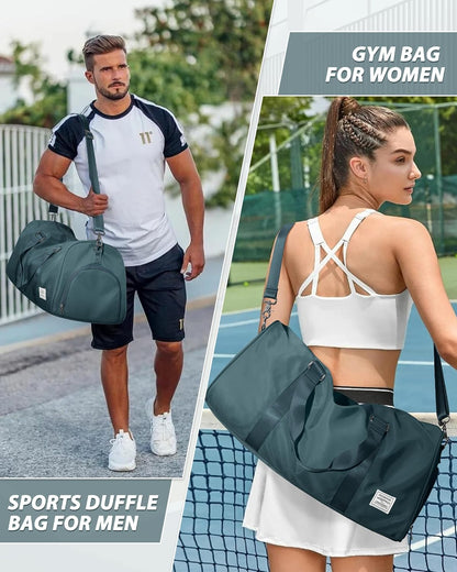 Gym Bag Womens Mens with Shoes Compartment and Wet Pocket Travel Duffel Bags for Women for Plane Sport Gym Tote Bag with Toiletry Bags Waterproof Weekend Overnight Carry on Bag Hospital Holdalls - Colors B