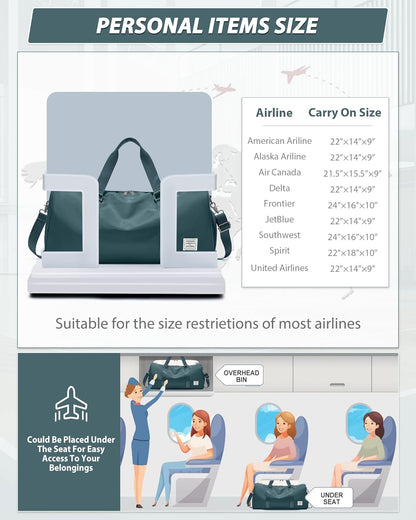 Gym Bag Womens Mens with Shoes Compartment and Wet Pocket Travel Duffel Bags for Women for Plane Sport Gym Tote Bag with Toiletry Bags Waterproof Weekend Overnight Carry on Bag Hospital Holdalls - Colors B