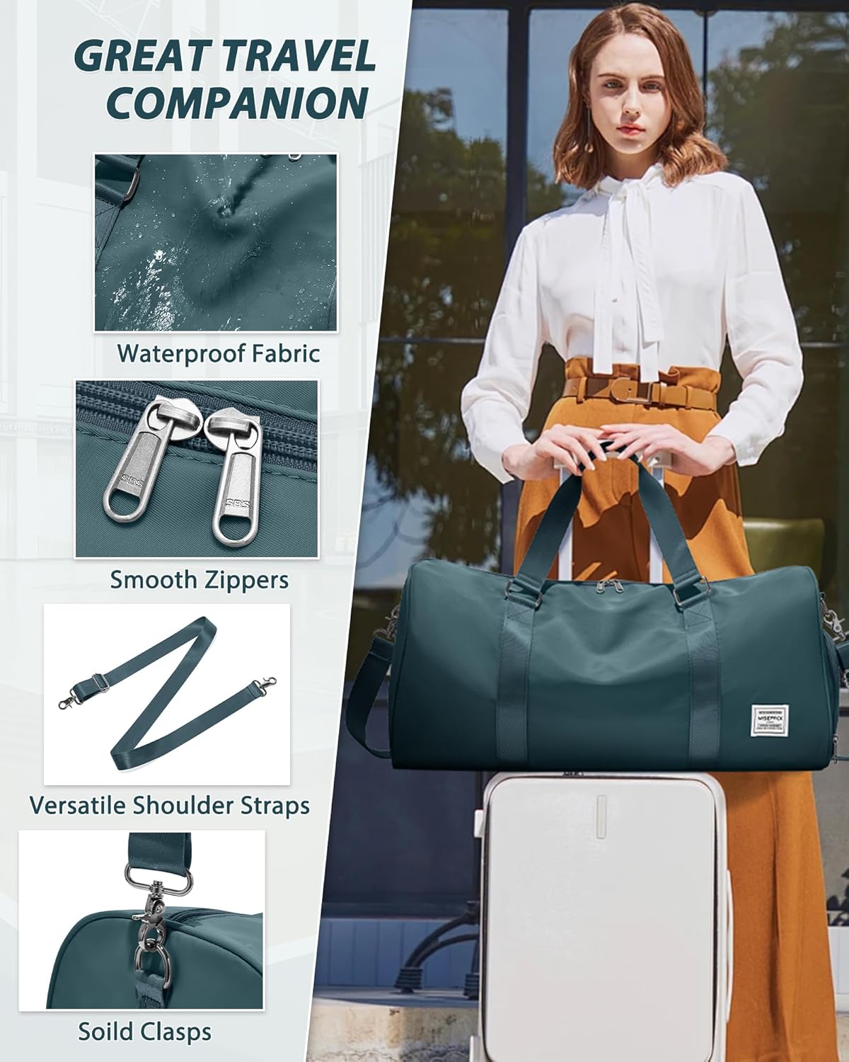 Gym Bag Womens Mens with Shoes Compartment and Wet Pocket Travel Duffel Bags for Women for Plane Sport Gym Tote Bag with Toiletry Bags Waterproof Weekend Overnight Carry on Bag Hospital Holdalls - Colors B