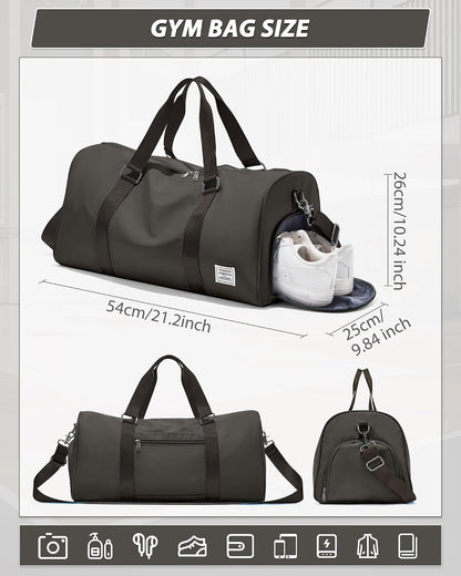 Gym Bag Womens Mens with Shoes Compartment and Wet Pocket Travel Duffel Bags for Women for Plane Sport Gym Tote Bag with Toiletry Bags Waterproof Weekend Overnight Carry on Bag Hospital Holdalls - Colors B