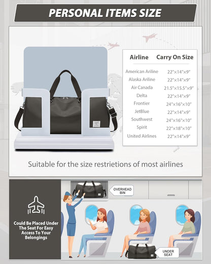 Gym Bag Womens Mens with Shoes Compartment and Wet Pocket Travel Duffel Bags for Women for Plane Sport Gym Tote Bag with Toiletry Bags Waterproof Weekend Overnight Carry on Bag Hospital Holdalls - Colors B