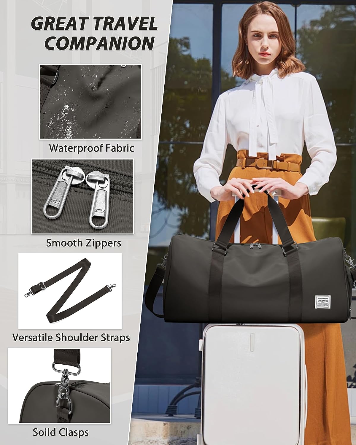 Gym Bag Womens Mens with Shoes Compartment and Wet Pocket Travel Duffel Bags for Women for Plane Sport Gym Tote Bag with Toiletry Bags Waterproof Weekend Overnight Carry on Bag Hospital Holdalls - Colors B