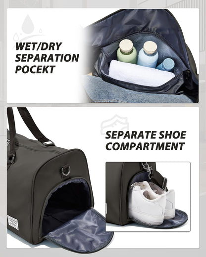 Gym Bag Womens Mens with Shoes Compartment and Wet Pocket Travel Duffel Bags for Women for Plane Sport Gym Tote Bag with Toiletry Bags Waterproof Weekend Overnight Carry on Bag Hospital Holdalls - Colors B