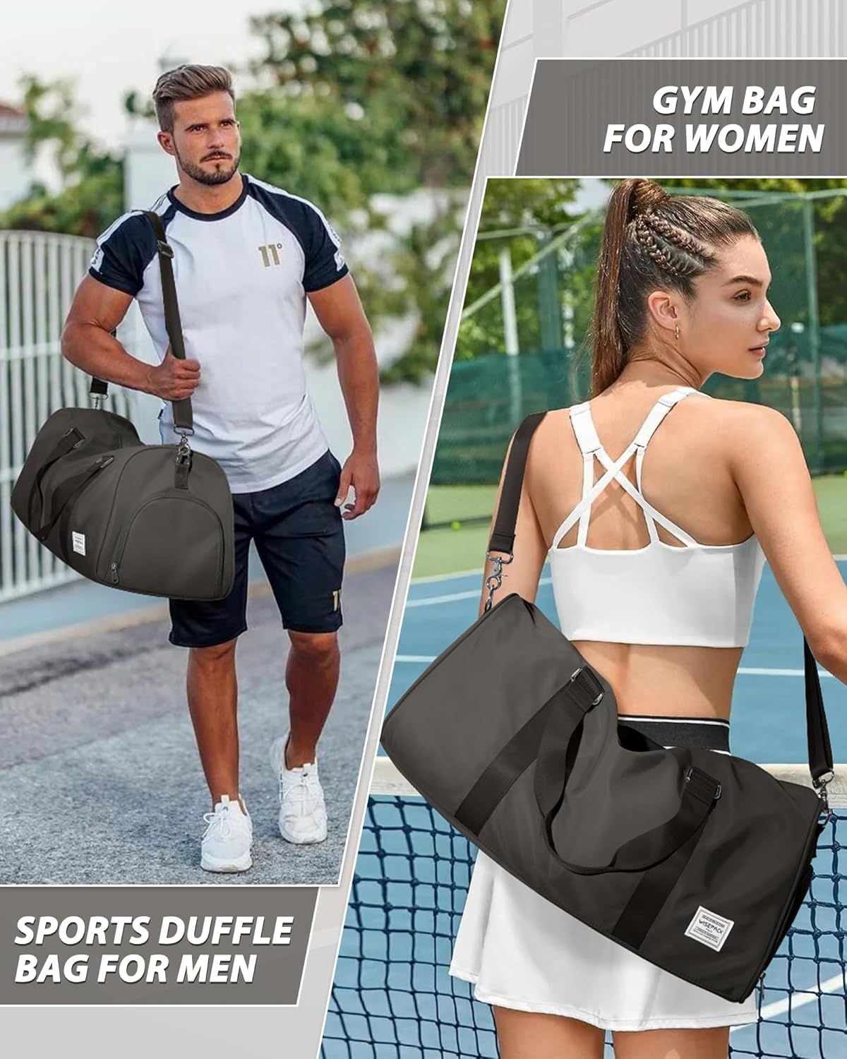 Gym Bag Womens Mens with Shoes Compartment and Wet Pocket Travel Duffel Bags for Women for Plane Sport Gym Tote Bag with Toiletry Bags Waterproof Weekend Overnight Carry on Bag Hospital Holdalls - Colors B