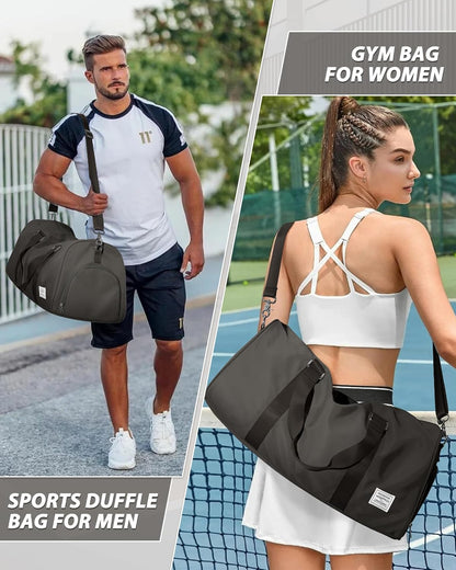 Gym Bag Womens Mens with Shoes Compartment and Wet Pocket Travel Duffel Bags for Women for Plane Sport Gym Tote Bag with Toiletry Bags Waterproof Weekend Overnight Carry on Bag Hospital Holdalls - Colors B