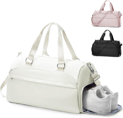 Gym Bag Womens Mens with Shoes Compartment and Wet Pocket Travel Duffel Bags for Women for Plane Sport Gym Tote Bag with Toiletry Bags Waterproof Weekend Overnight Carry on Bag Hospital Holdalls - Colors B
