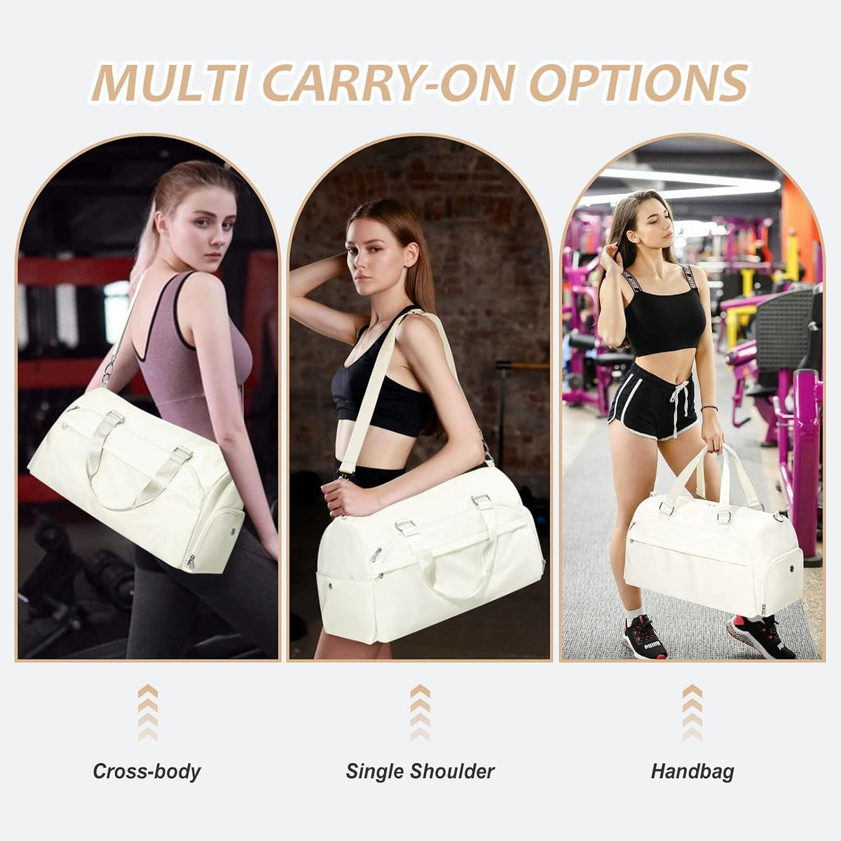 Gym Bag Womens Mens with Shoes Compartment and Wet Pocket Travel Duffel Bags for Women for Plane Sport Gym Tote Bag with Toiletry Bags Waterproof Weekend Overnight Carry on Bag Hospital Holdalls - Colors B