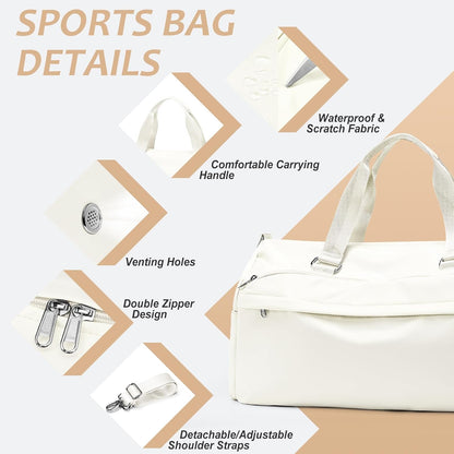 Gym Bag Womens Mens with Shoes Compartment and Wet Pocket Travel Duffel Bags for Women for Plane Sport Gym Tote Bag with Toiletry Bags Waterproof Weekend Overnight Carry on Bag Hospital Holdalls - Colors B