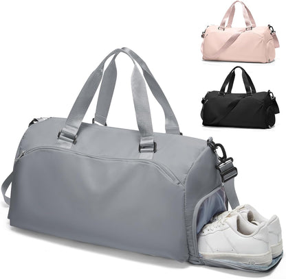 Gym Bag Womens Mens with Shoes Compartment and Wet Pocket Travel Duffel Bags for Women for Plane Sport Gym Tote Bag with Toiletry Bags Waterproof Weekend Overnight Carry on Bag Hospital Holdalls - Colors B