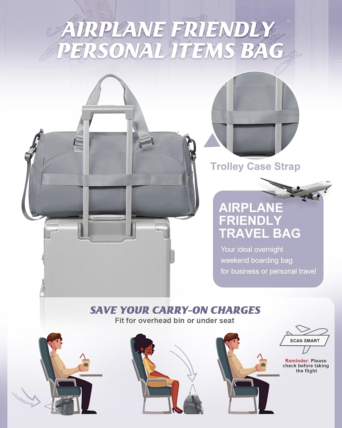 Gym Bag Womens Mens with Shoes Compartment and Wet Pocket Travel Duffel Bags for Women for Plane Sport Gym Tote Bag with Toiletry Bags Waterproof Weekend Overnight Carry on Bag Hospital Holdalls - Colors B
