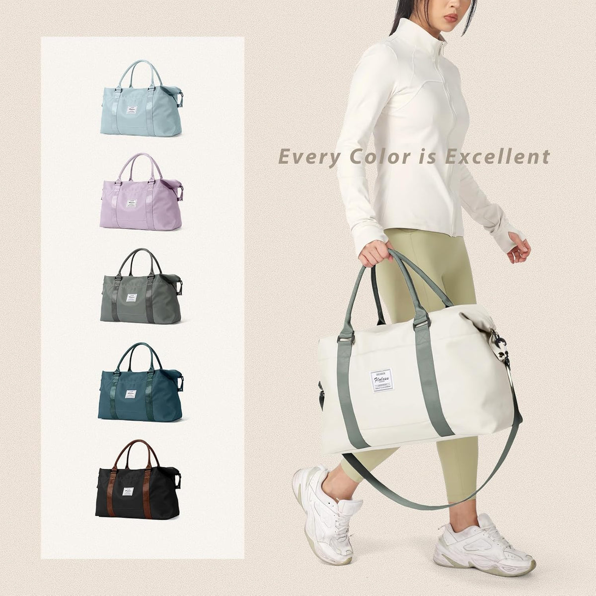 Gym Bag Womens Mens with Shoes Compartment and Wet Pocket Travel Duffel Bags for Women for Plane Sport Gym Tote Bag with Toiletry Bags Waterproof Weekend Overnight Carry on Bag Hospital Holdalls - Colors B