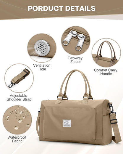Gym Bag Womens Mens with Shoes Compartment and Wet Pocket Travel Duffel Bags for Women for Plane Sport Gym Tote Bag with Toiletry Bags Waterproof Weekend Overnight Carry on Bag Hospital Holdalls - Colors B