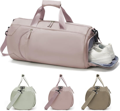 Gym Bag Womens Mens with Shoes Compartment and Wet Pocket Travel Duffel Bags for Women for Plane Sport Gym Tote Bag with Toiletry Bags Waterproof Weekend Overnight Carry on Bag Hospital Holdalls - Colors B