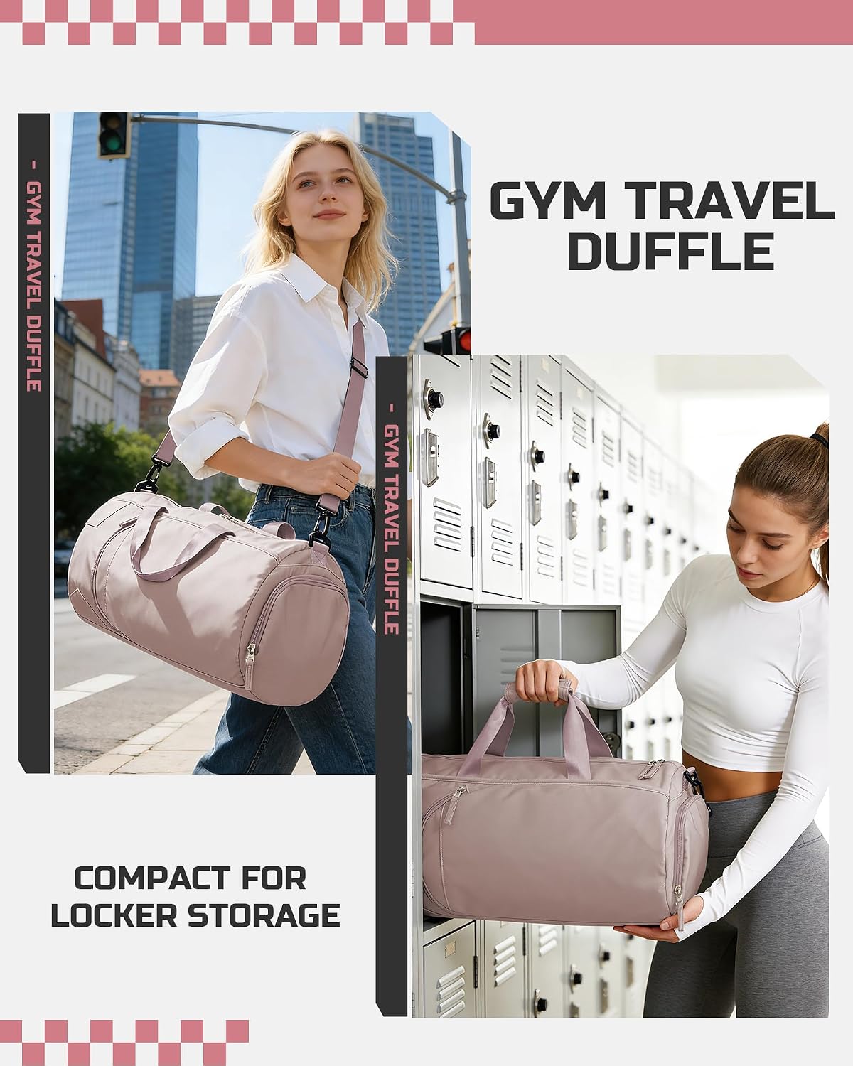Gym Bag Womens Mens with Shoes Compartment and Wet Pocket Travel Duffel Bags for Women for Plane Sport Gym Tote Bag with Toiletry Bags Waterproof Weekend Overnight Carry on Bag Hospital Holdalls - Colors B