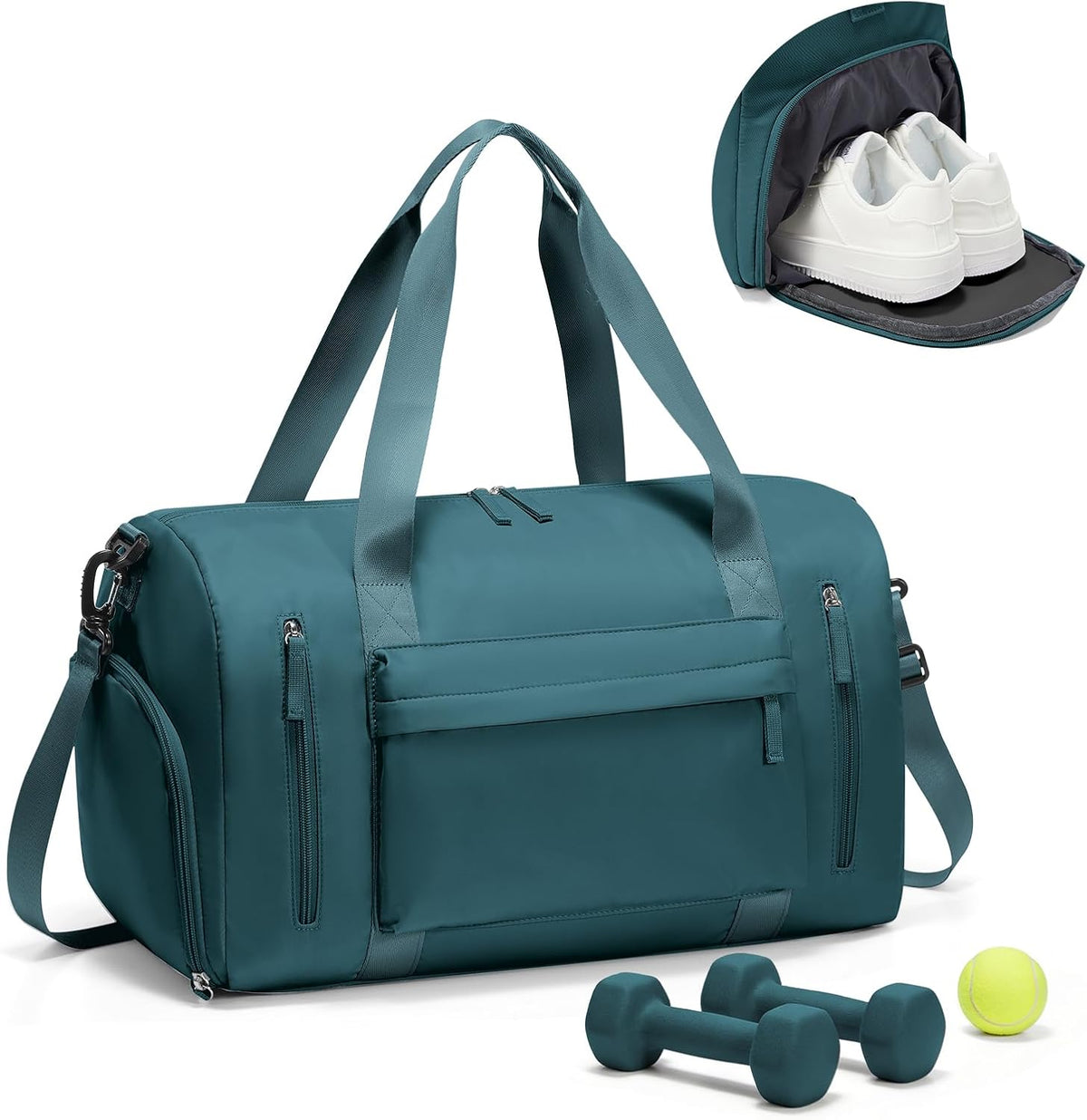 Gym Bag Womens Mens with Shoes Compartment and Wet Pocket Travel Duffel Bags for Women for Plane Sport Gym Tote Bag with Toiletry Bags Waterproof Weekend Overnight Carry on Bag Hospital Holdalls - Colors B