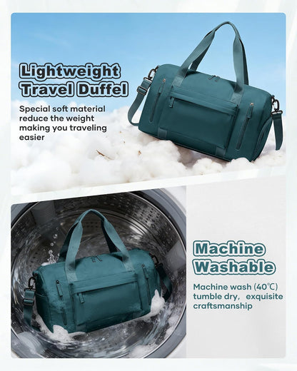 Gym Bag Womens Mens with Shoes Compartment and Wet Pocket Travel Duffel Bags for Women for Plane Sport Gym Tote Bag with Toiletry Bags Waterproof Weekend Overnight Carry on Bag Hospital Holdalls - Colors B