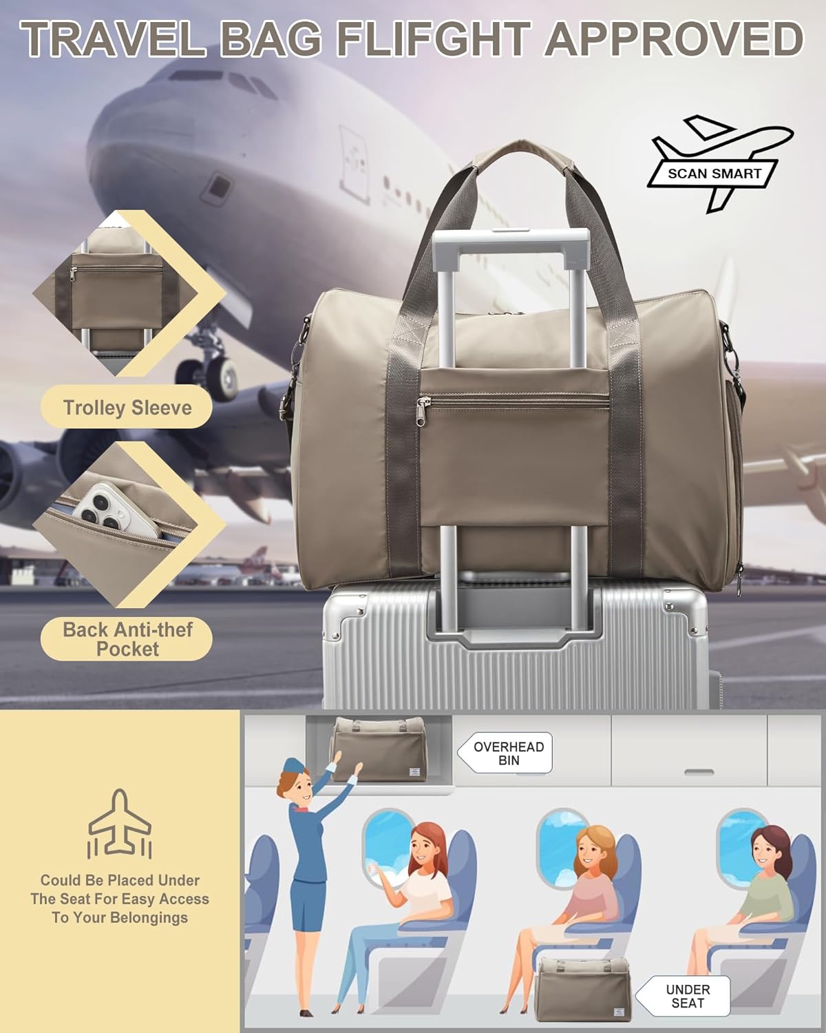 Gym Bag Womens Mens with Shoes Compartment and Wet Pocket Travel Duffel Bags for Women for Plane Sport Gym Tote Bag with Toiletry Bags Waterproof Weekend Overnight Carry on Bag Hospital Holdalls - Colors B