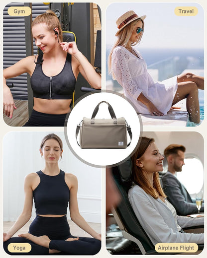 Gym Bag Womens Mens with Shoes Compartment and Wet Pocket Travel Duffel Bags for Women for Plane Sport Gym Tote Bag with Toiletry Bags Waterproof Weekend Overnight Carry on Bag Hospital Holdalls - Colors B
