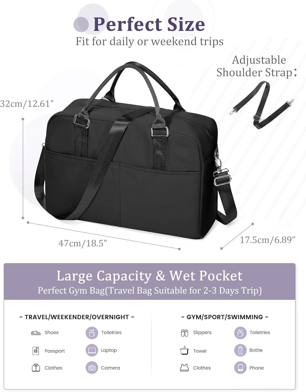 Gym Bag Womens Mens with Shoes Compartment and Wet Pocket Travel Duffel Bags for Women for Plane Sport Gym Tote Bag with Toiletry Bags Waterproof Weekend Overnight Carry on Bag Hospital Holdalls - Colors B