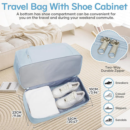 Gym Bag Womens Mens with Shoes Compartment and Wet Pocket Travel Duffel Bags for Women for Plane Sport Gym Tote Bag with Toiletry Bags Waterproof Weekend Overnight Carry on Bag Hospital Holdalls - Colors B