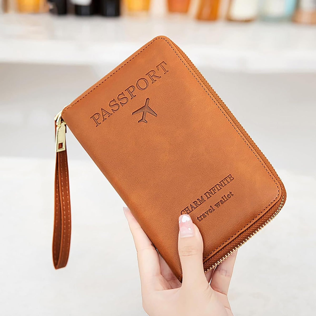 Multi-functional Rfid Passport Wallet Rfid Passport Holder for Travel Anti-Theft Protective Case Travel Wallet (Pink)