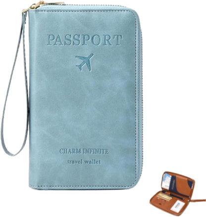 Multi-functional Rfid Passport Wallet Rfid Passport Holder for Travel Anti-Theft Protective Case Travel Wallet (Pink)