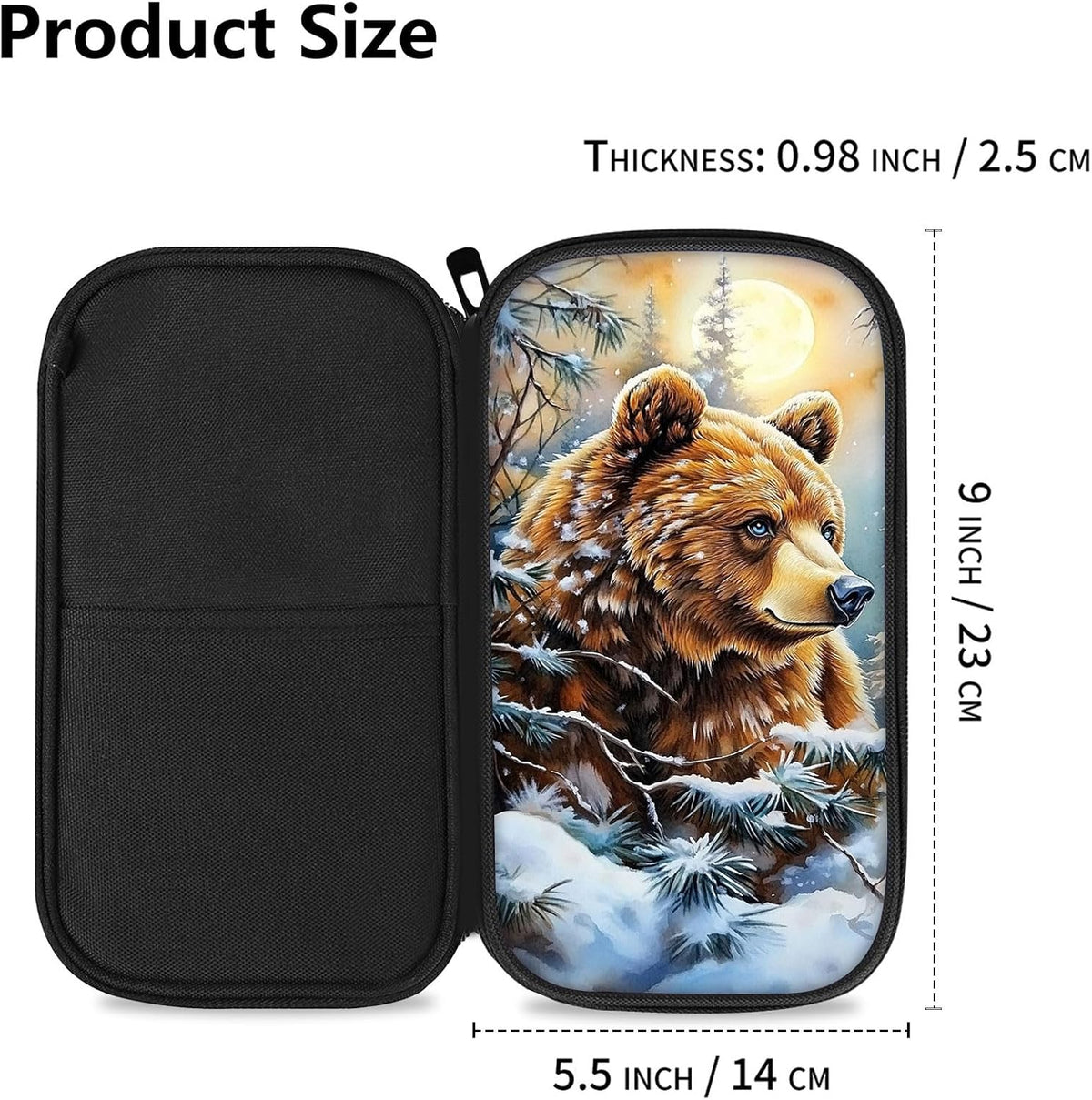 RFID Blocking Family Passport Holder Wallet for Travel, Large Capacity Travel Document Organizer with Zipper, Fabric Passport Wallet for Multiple Passports, Cards & IDs, Cute Highland Cow
