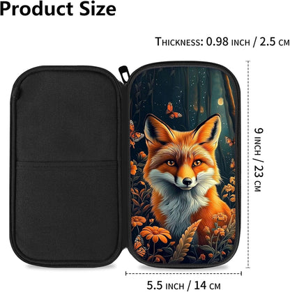 RFID Blocking Family Passport Holder Wallet for Travel, Large Capacity Travel Document Organizer with Zipper, Fabric Passport Wallet for Multiple Passports, Cards & IDs, Cute Highland Cow