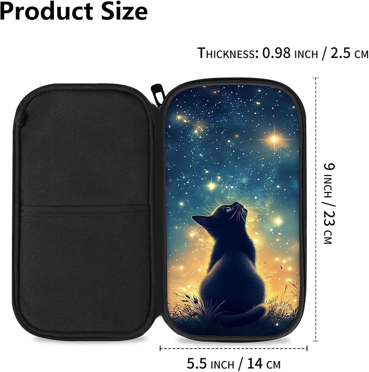 RFID Blocking Family Passport Holder Wallet for Travel, Large Capacity Travel Document Organizer with Zipper, Fabric Passport Wallet for Multiple Passports, Cards & IDs, Cute Highland Cow