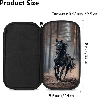 RFID Blocking Family Passport Holder Wallet for Travel, Large Capacity Travel Document Organizer with Zipper, Fabric Passport Wallet for Multiple Passports, Cards & IDs, Cute Highland Cow