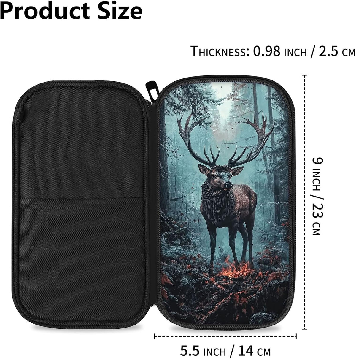 RFID Blocking Family Passport Holder Wallet for Travel, Large Capacity Travel Document Organizer with Zipper, Fabric Passport Wallet for Multiple Passports, Cards & IDs, Cute Highland Cow