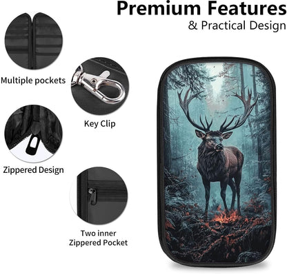 RFID Blocking Family Passport Holder Wallet for Travel, Large Capacity Travel Document Organizer with Zipper, Fabric Passport Wallet for Multiple Passports, Cards & IDs, Cute Highland Cow