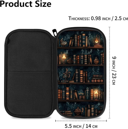 RFID Blocking Family Passport Holder Wallet for Travel, Large Capacity Travel Document Organizer with Zipper, Fabric Passport Wallet for Multiple Passports, Cards & IDs, Cute Highland Cow