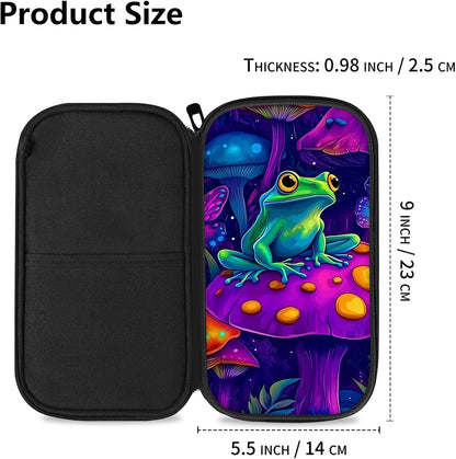 RFID Blocking Family Passport Holder Wallet for Travel, Large Capacity Travel Document Organizer with Zipper, Fabric Passport Wallet for Multiple Passports, Cards & IDs, Cute Highland Cow
