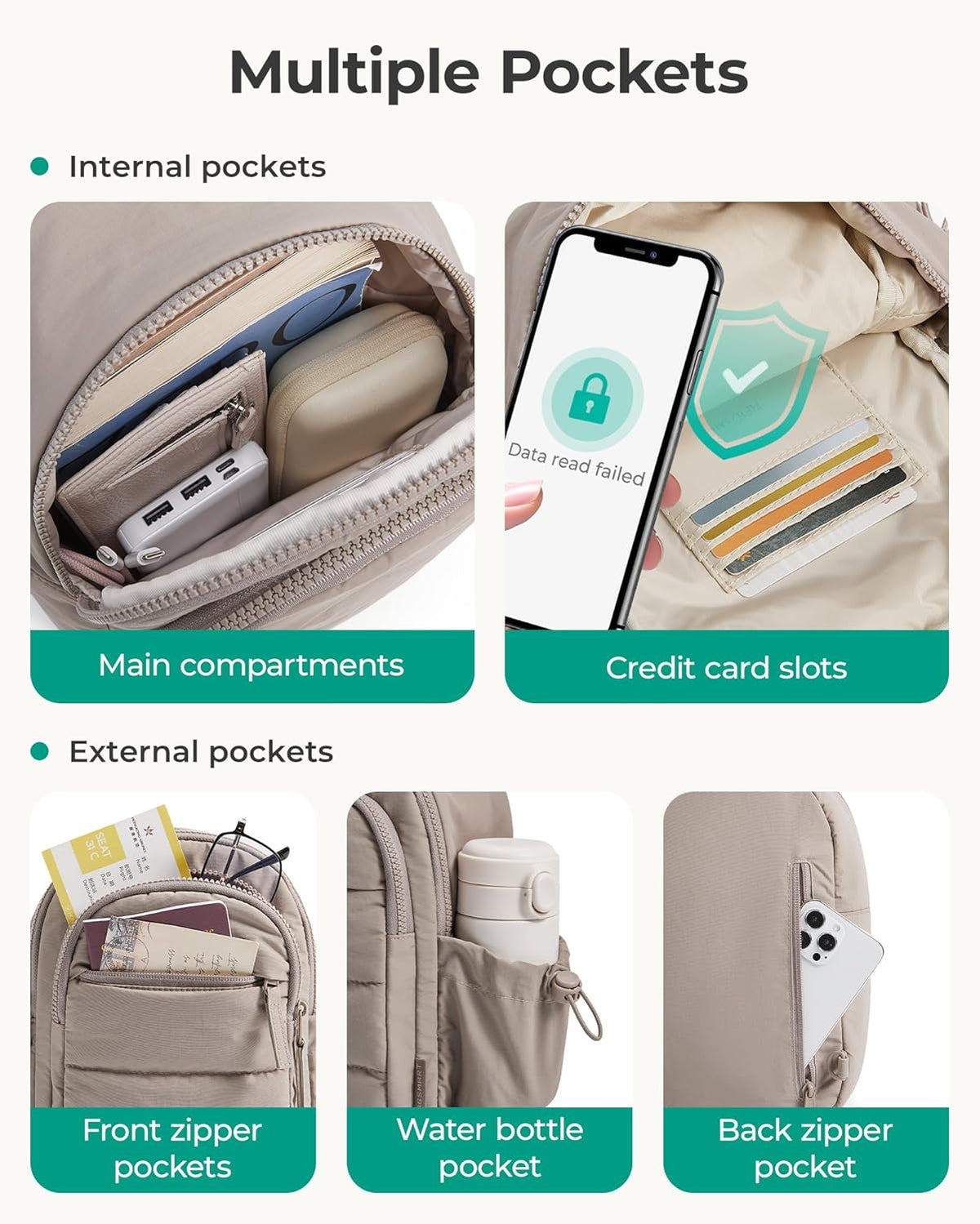 Small Sling Bag for Women, Puffer Crossbody Bag Purses Hobo Handbag Fanny Packs for Travel Hiking