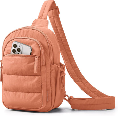 Small Sling Bag for Women, Puffer Crossbody Bag Purses Hobo Handbag Fanny Packs for Travel Hiking